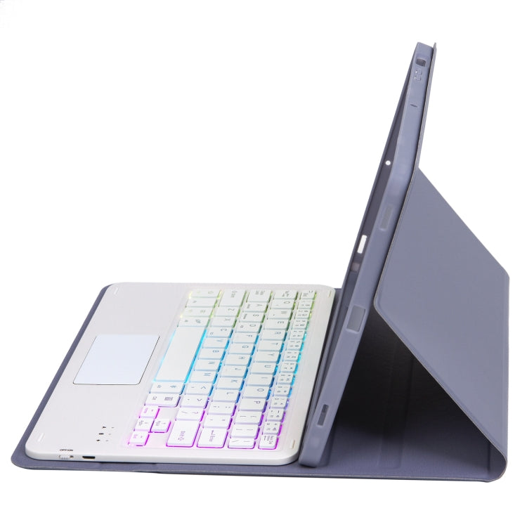 T11B-AS Skin Feel Pen Slot Touch Pad Backlight Bluetooth Keyboard Leather Tablet Case For iPad Pro 11 2021&2020&2018(Purple) - For iPad Pro by PMC TechLife | Online Shopping South Africa | PMC TechLife