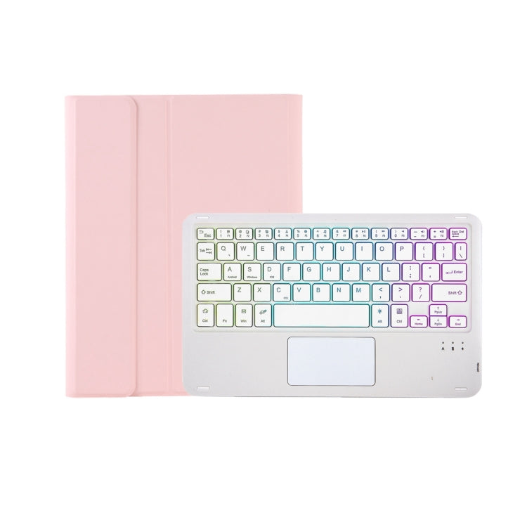 T098B-AS Skin Feel Pen Slot Touch Pad Backlight Bluetooth Keyboard Leather Tablet Case For iPad Air 11 2025 / 2024 / Air 4 10.9 2020 / Air 5 10.9 2022 (Pink) - For iPad Air by PMC Jewellery | Online Shopping South Africa | PMC Jewellery | Buy Now Pay Later Mobicred