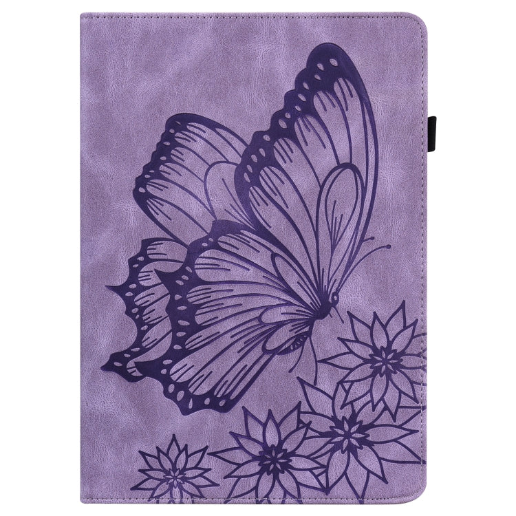 For OPPO Pad 11 inch 2022 Big Butterfly Embossed Leather Tablet Case(Purple) - OPPO by PMC TechLife | Online Shopping South Africa | PMC TechLife | Buy Now Pay Later Mobicred