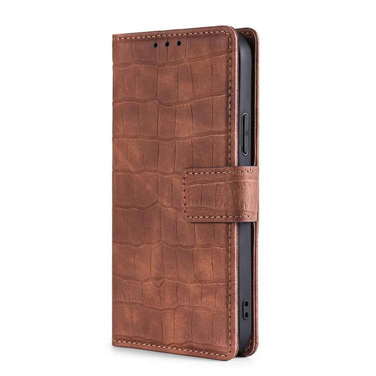 For Doogee X96 Pro Skin Feel Crocodile Magnetic Clasp Leather Phone Case(Brown) - Doogee Cases by PMC Jewellery | Online Shopping South Africa | PMC Jewellery | Buy Now Pay Later Mobicred