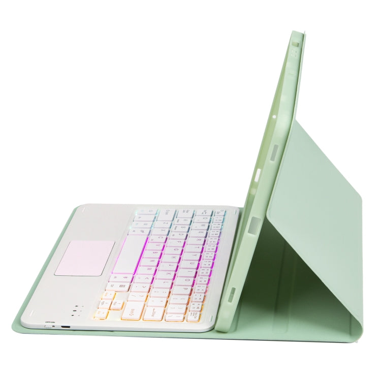 For Samsung Galaxy Tab A8 10.5 (2021) A08B-AS Candy Color Backlight Bluetooth Keyboard Leather Tablet Case(Light Green) - Samsung Keyboard by PMC TechLife | Online Shopping South Africa | PMC TechLife