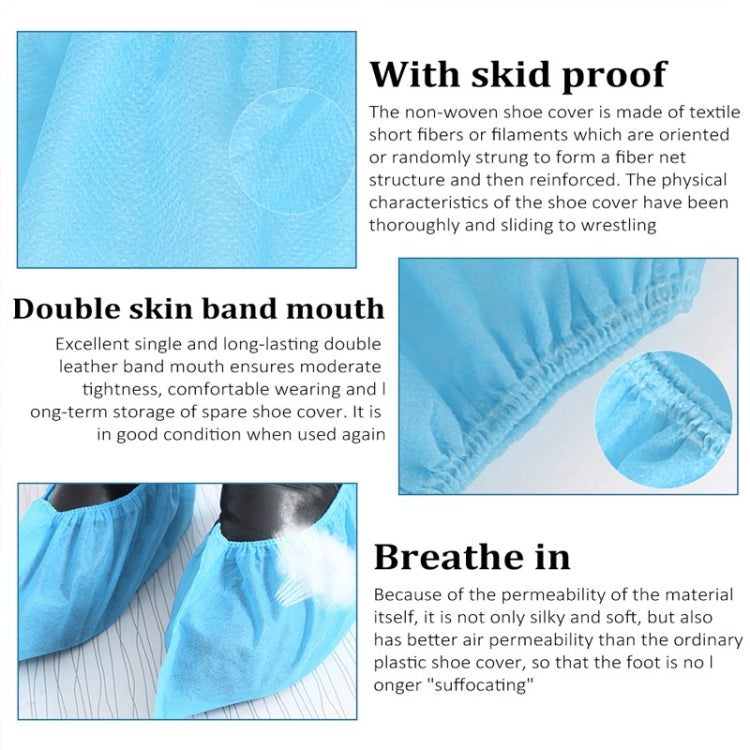 100 PCS 400g Disposable Shoe Covers For Kids Indoor Cleaning Floor Thicken Non-Woven Fabric Overshoes(Baby Blue) - Rainshoes & Shoe Covers by PMC TechLife | Online Shopping South Africa | PMC TechLife