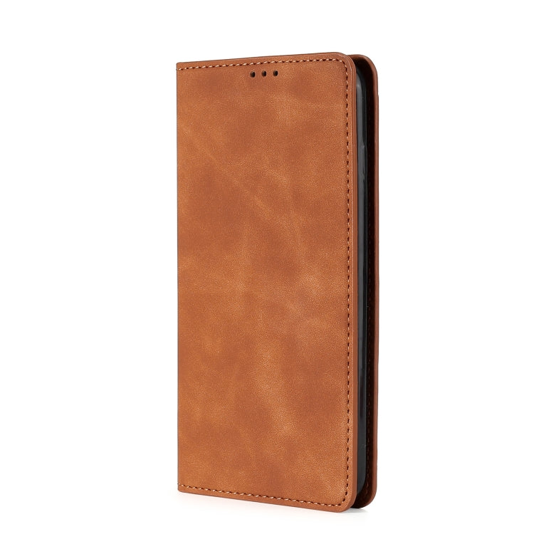 For Blackview A55 Pro Skin Feel Magnetic Horizontal Flip Leather Phone Case(Light Brown) - More Brand by PMC Jewellery | Online Shopping South Africa | PMC Jewellery | Buy Now Pay Later Mobicred