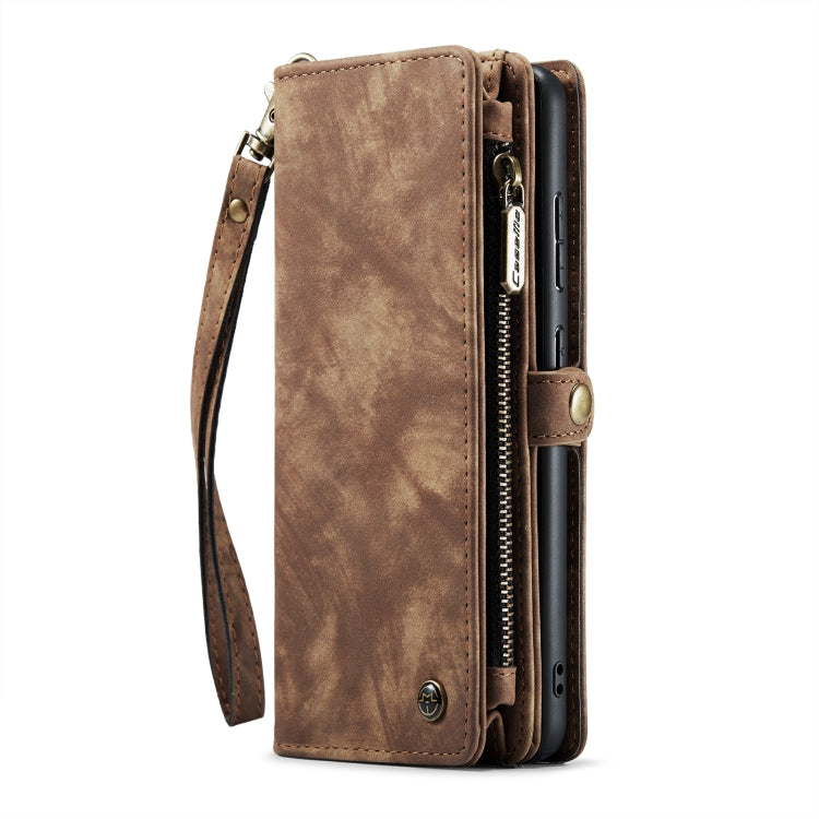 For Galaxy S20 Plus CaseMe Detachable Multifunctional Horizontal Flip Leather Case, with Card Slot & Holder & Zipper Wallet & Photo Frame(Brown) - Galaxy Phone Cases by CaseMe | Online Shopping South Africa | PMC Jewellery | Buy Now Pay Later Mobicred