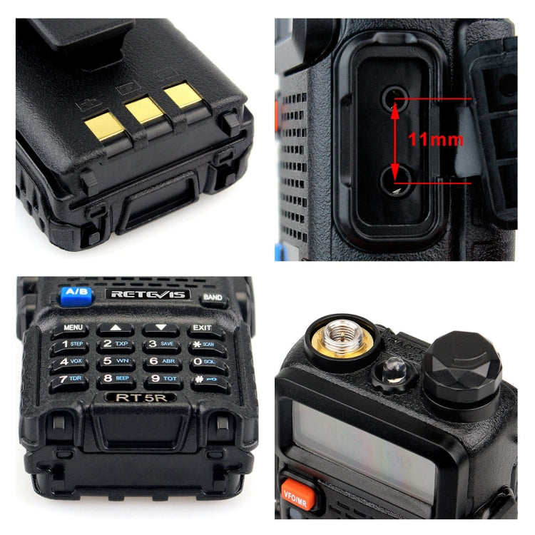 RETEVIS RT5R EU Frequency 144-146MHz & 430-440MHz Handheld Two Way Radio Walkie Talkie(Black) - free shipping - PMC TechLife - Order now!