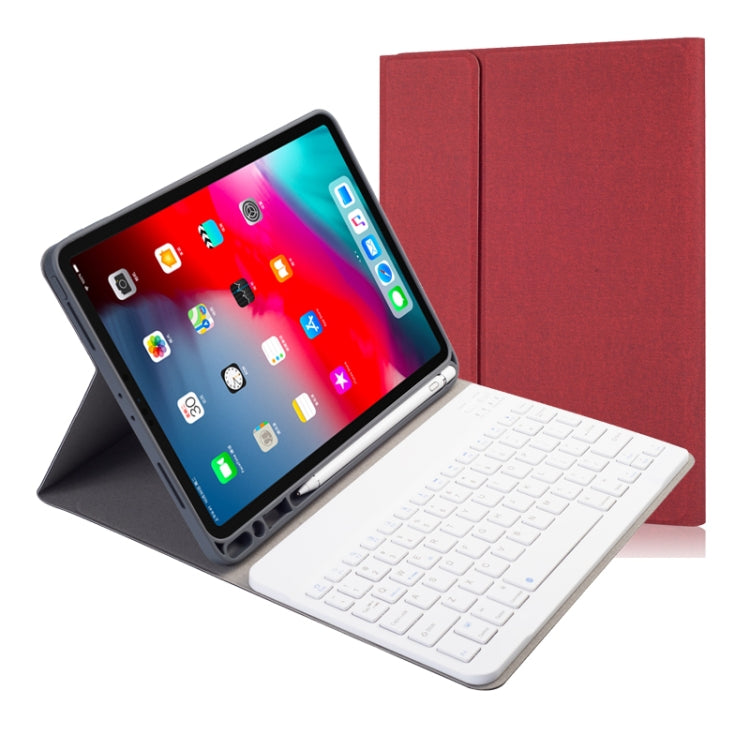 RK11 Cloth Texture Detachable Magnetic Bluetooth Keyboard Horizontal Flip Leather Tablet Case for iPad Pro 11 2020 / 2018 with Holder & Pen Slot(Red) - For iPad Pro by PMC TechLife | Online Shopping South Africa | PMC TechLife