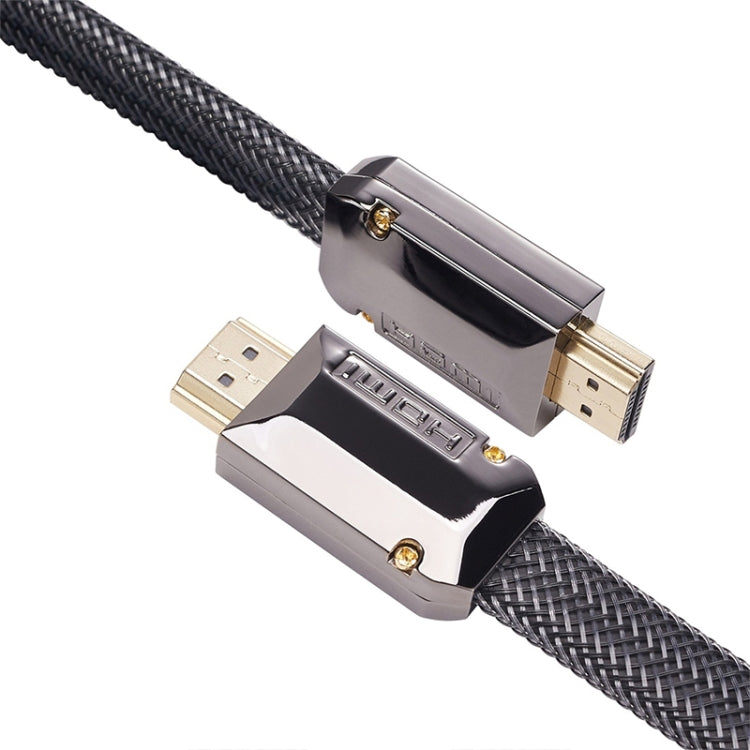 For HDMI 3m 2.0 Version  HD Cable 19 + 1 Standard Oxygen-Free Copper Metal Sshell 4K TV Flat Cable(Gun Black + Nylon Mesh) - free shipping - PMC TechLife - Order now!