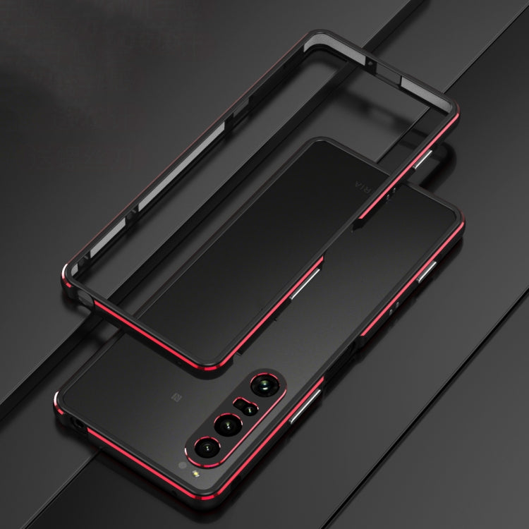 For Sony Xperia 1 IV Aurora Series Lens Protector + Metal Frame Protective Phone Case(Black Silver) - Sony Cases by PMC TechLife | Online Shopping South Africa | PMC TechLife | Buy Now Pay Later Mobicred