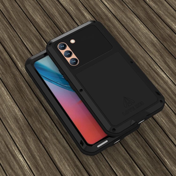 For Samsung Galaxy S22  LOVE MEI Metal Shockproof Waterproof Dustproof Protective Phone Case with Glass(Black) - Galaxy S22 5G Cases by LOVE MEI | Online Shopping South Africa | PMC TechLife | Buy Now Pay Later Mobicred