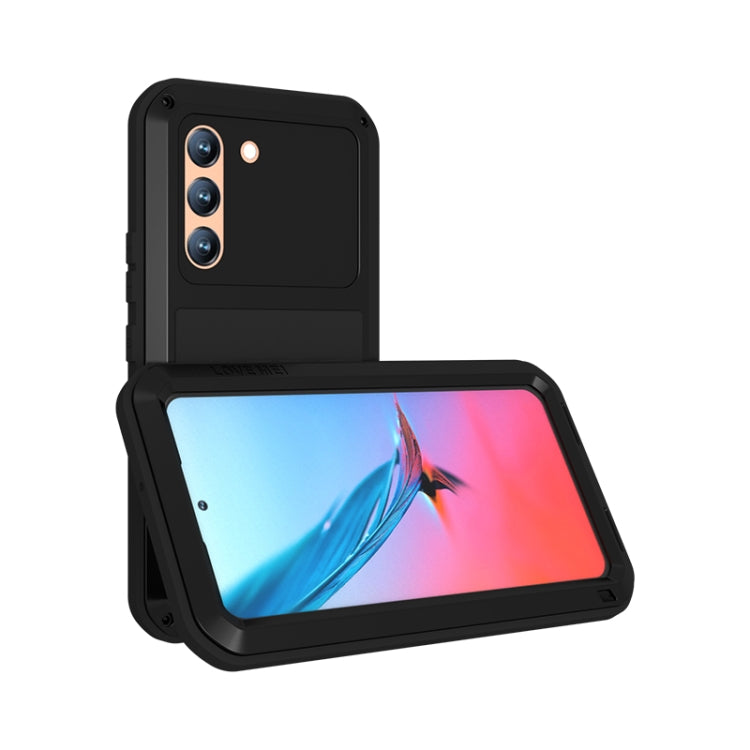 For Samsung Galaxy S22  LOVE MEI Metal Shockproof Waterproof Dustproof Protective Phone Case with Glass(Red) - Galaxy S22 5G Cases by LOVE MEI | Online Shopping South Africa | PMC TechLife | Buy Now Pay Later Mobicred