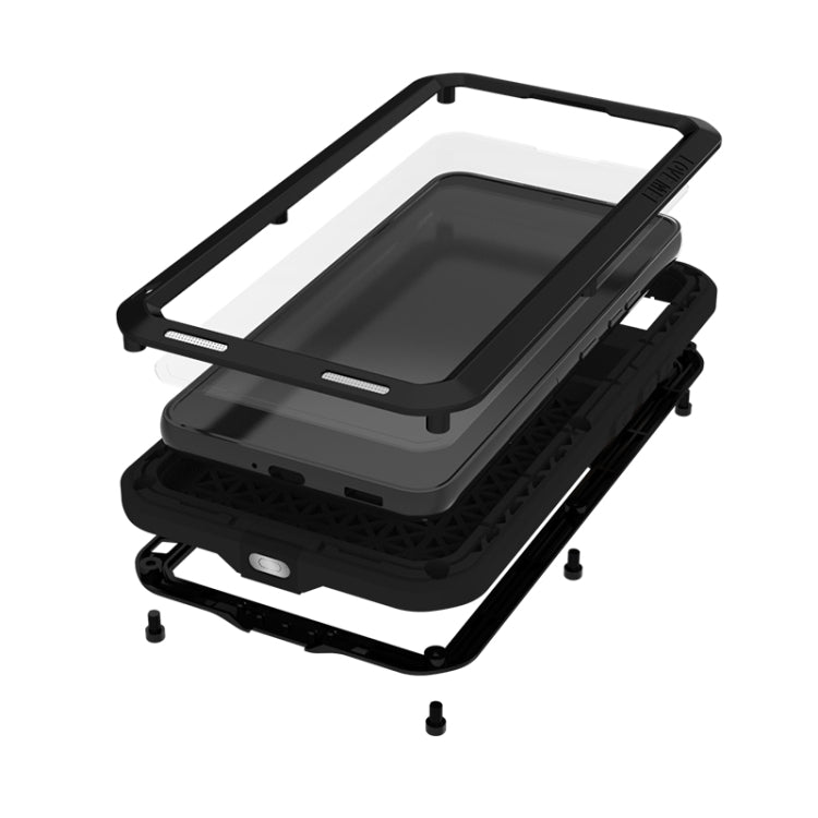 For Samsung Galaxy S22  LOVE MEI Metal Shockproof Waterproof Dustproof Protective Phone Case with Glass(Yellow) - free shipping - PMC TechLife - Order now!