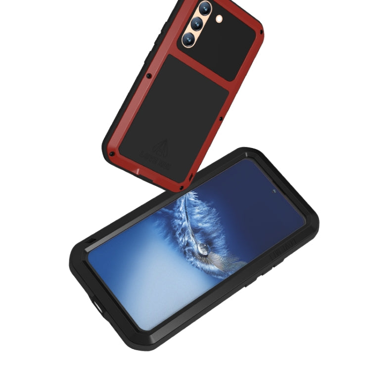 For Samsung Galaxy S22+ LOVE MEI Metal Shockproof Waterproof Dustproof Protective Phone Case with Glass(Silver) - Galaxy S22+ 5G Cases by LOVE MEI | Online Shopping South Africa | PMC TechLife | Buy Now Pay Later Mobicred