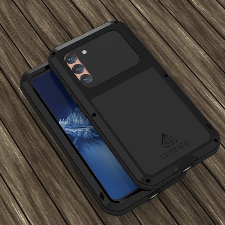For Samsung Galaxy S22+ LOVE MEI Metal Shockproof Waterproof Dustproof Protective Phone Case with Glass(Red) - free shipping - PMC TechLife - Order now!