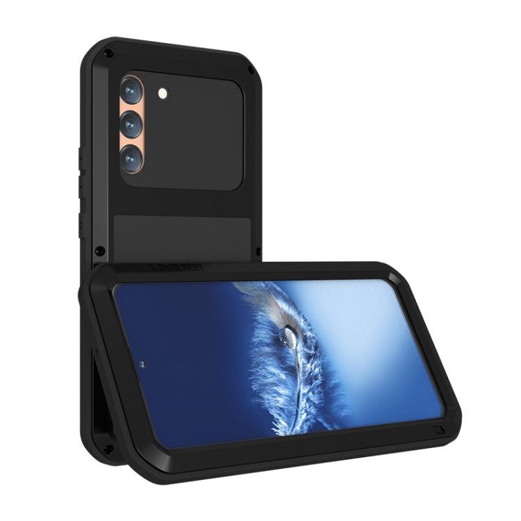For Samsung Galaxy S22+ LOVE MEI Metal Shockproof Waterproof Dustproof Protective Phone Case with Glass(Yellow) - Galaxy S22+ 5G Cases by LOVE MEI | Online Shopping South Africa | PMC TechLife | Buy Now Pay Later Mobicred