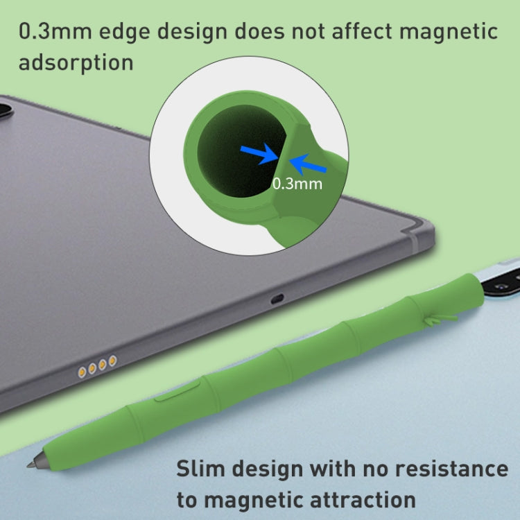 For Samsung Galaxy Tab S7/S7+/S8/S8+ LOVE MEI Bamboo Liquid Silicone Gel Stylus Pen Protective Case(Dark Green) - Pencil Accessories by LOVE MEI | Online Shopping South Africa | PMC TechLife | Buy Now Pay Later Mobicred