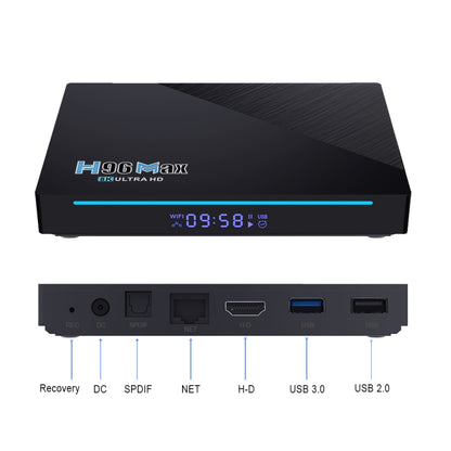 H96 Max 8GB+128GB 8K Smart TV BOX Android 11.0 Media Player with Remote Control, Plug Type:EU Plug - RK3566 by PMC Jewellery | Online Shopping South Africa | PMC Jewellery | Buy Now Pay Later Mobicred