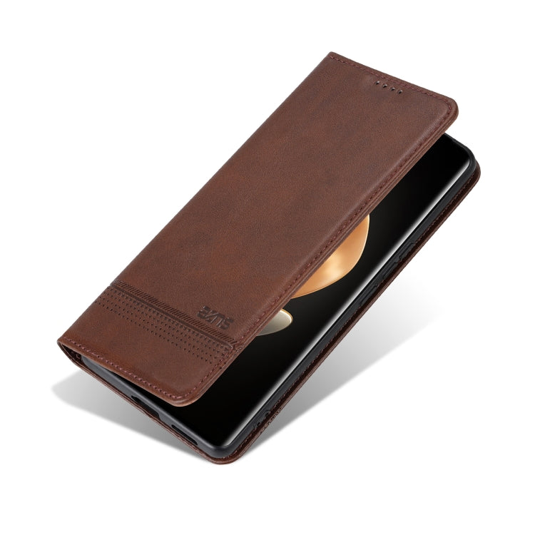 For vivo X100 Ultra AZNS Magnetic Calf Texture Leather Phone Case(Dark Brown) - vivo Cases by AZNS | Online Shopping South Africa | PMC Jewellery | Buy Now Pay Later Mobicred