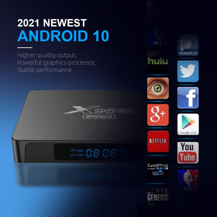 X96Q PRO 4K Smart TV BOX Android 10.0 Media Player, Allwinner H313 Quad Core ARM Cortex A53, RAM: 1GB, ROM: 8GB, Plug Type:UK Plug - Others by PMC Jewellery | Online Shopping South Africa | PMC Jewellery | Buy Now Pay Later Mobicred