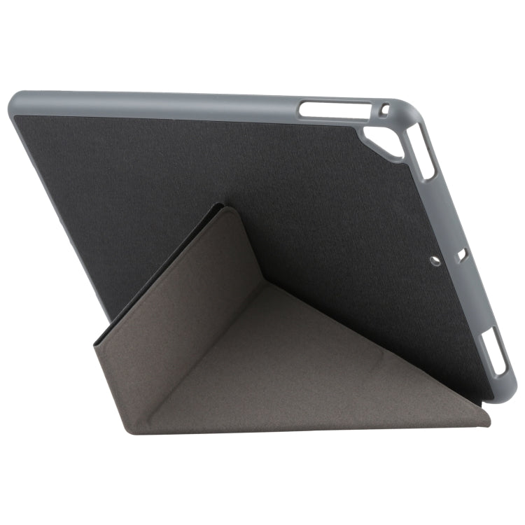 Mutural King Kong Series Deformation Holder Leather Tablet Case For iPad 9.7 2018 / 2017(Black) - free shipping - PMC TechLife - Order now!