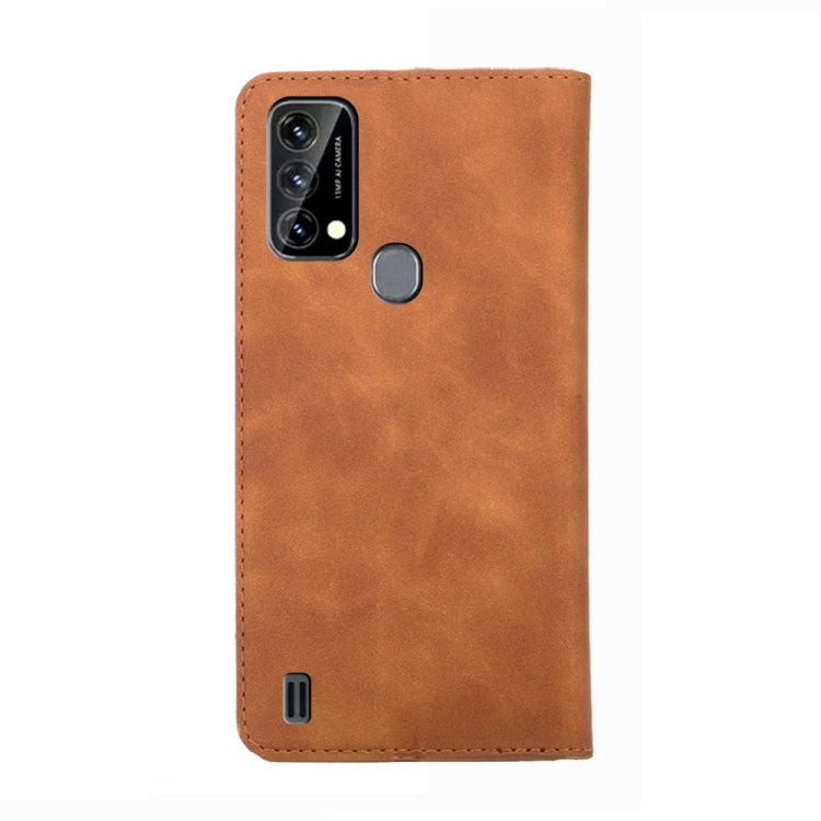 For Blackview A50 Skin Feel Magnetic Horizontal Flip Leather Phone Case(Light Brown) - More Brand by PMC Jewellery | Online Shopping South Africa | PMC Jewellery | Buy Now Pay Later Mobicred