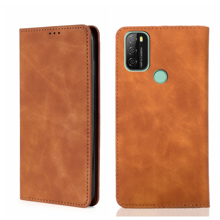 For Blackview A70 Skin Feel Magnetic Horizontal Flip Leather Phone Case(Light Brown) - More Brand by PMC Jewellery | Online Shopping South Africa | PMC Jewellery | Buy Now Pay Later Mobicred
