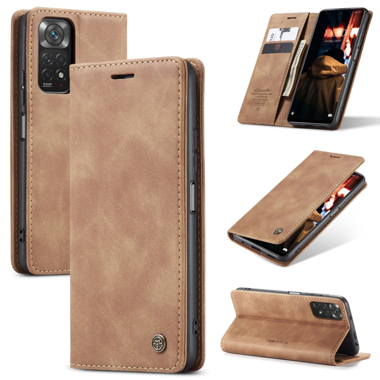 For Xiaomi Redmi Note 11 4G/Note 11S Global CaseMe 013 Multifunctional Horizontal Flip Leather Phone Case(Brown) - Xiaomi Cases by CaseMe | Online Shopping South Africa | PMC Jewellery | Buy Now Pay Later Mobicred