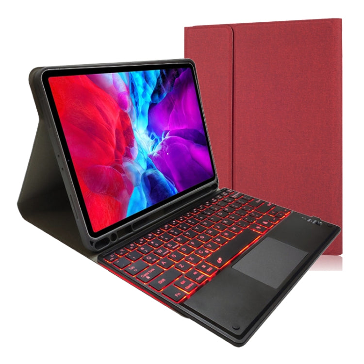 RK11T Backlight Detachable Touch Bluetooth Keyboard TPU Horizontal Flip Leather Tablet Case for iPad Pro 11 2020 / 2018 with Holder & Pen Slot(Red) - free shipping - PMC TechLife - Order now!