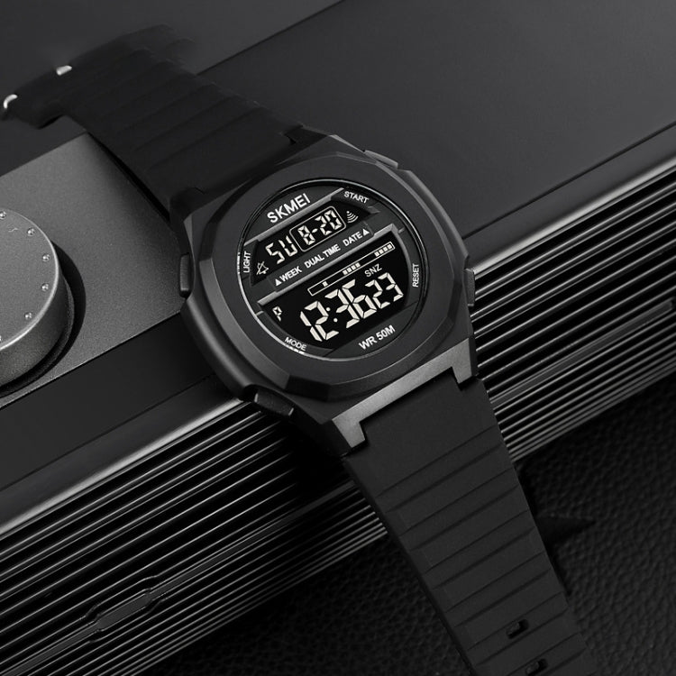 SKMEI 1821 Stainless Steel Buckle Silicone Strap Electronic Watch(Royal Blue) - free shipping - PMC TechLife - Order now!