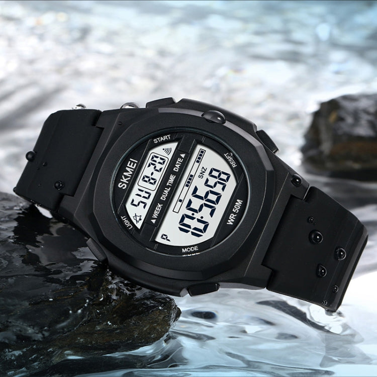 SKMEI 1821 Stainless Steel Buckle Silicone Strap Electronic Watch(Army Green) - free shipping - PMC TechLife - Order now!