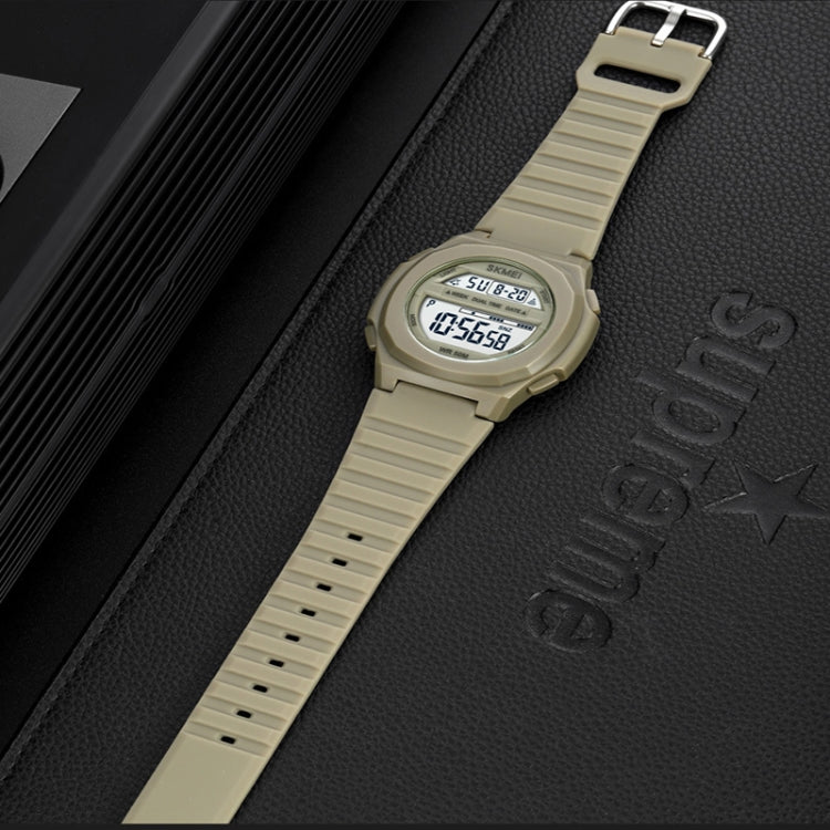 SKMEI 1821 Stainless Steel Buckle Silicone Strap Electronic Watch(Black and Black) - free shipping - PMC TechLife - Order now!