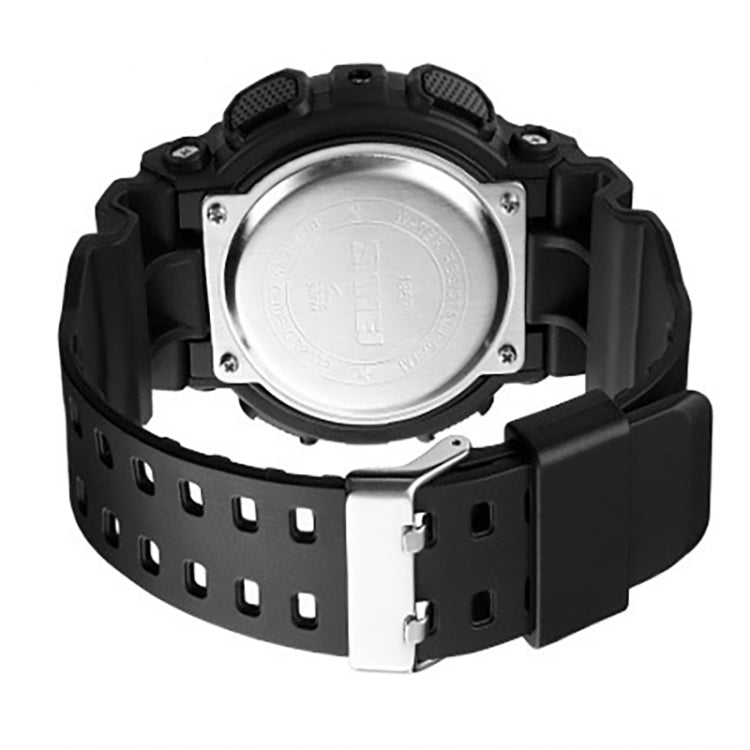 SKMEI 1857 Stainless Steel Buckle PU Strap Waterproof Electronic Watch(Black Gold) - free shipping - PMC TechLife - Order now!