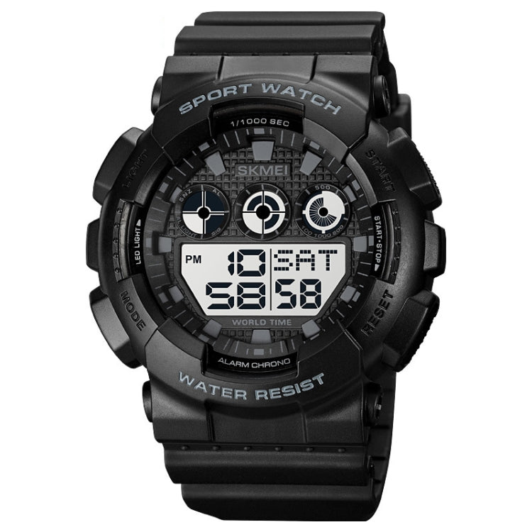 SKMEI 1857 Stainless Steel Buckle PU Strap Waterproof Electronic Watch(Black and White) - free shipping - PMC TechLife - Order now!