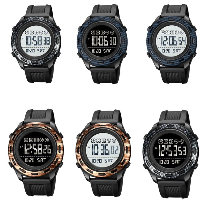 SKMEI 1872 Stainless Steel Buckle PU Strap Waterproof Electronic Watch, Dial:White(Carbon Brazing) - free shipping - PMC TechLife - Order now!