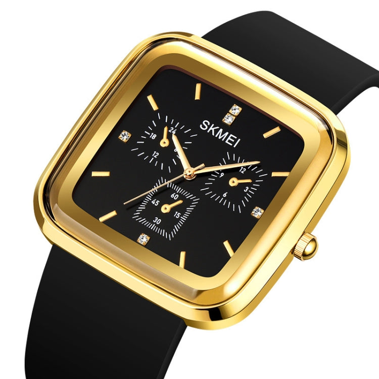 SKMEI 1902 Stainless Steel Buckle Silicone Strap Waterproof Quartz Watch(Rose Gold + Black) - free shipping - PMC TechLife - Order now!