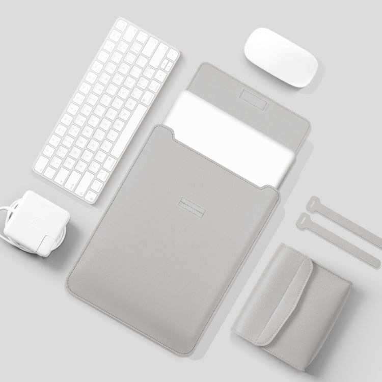 4 in 1 Lightweight and Portable Leather Computer Bag, Size:11/12 inches(Grey) - 12.1 inch by PMC TechLife | Online Shopping South Africa | PMC TechLife | Buy Now Pay Later Mobicred