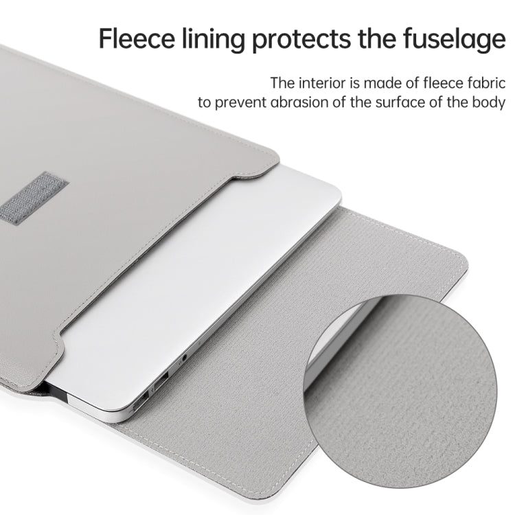 4 in 1 Lightweight and Portable Leather Computer Bag, Size:11/12 inches(Grey) - 12.1 inch by PMC TechLife | Online Shopping South Africa | PMC TechLife | Buy Now Pay Later Mobicred