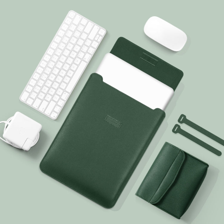 4 in 1 Lightweight and Portable Leather Computer Bag, Size:15.4/15.6/16.1 inches(Dark Green) - 15 inch by PMC TechLife | Online Shopping South Africa | PMC TechLife | Buy Now Pay Later Mobicred