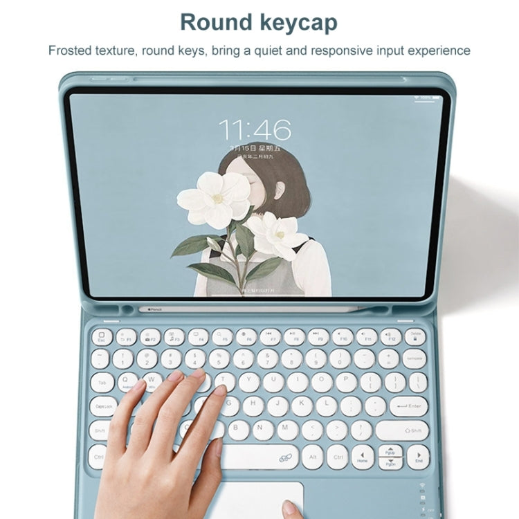 Round Cap Bluetooth Keyboard Leather Case with Pen Slot & Touchpad For Samsung Galaxy Tab S7(Pink+Pink Keyboard) - free shipping - PMC TechLife - Order now!