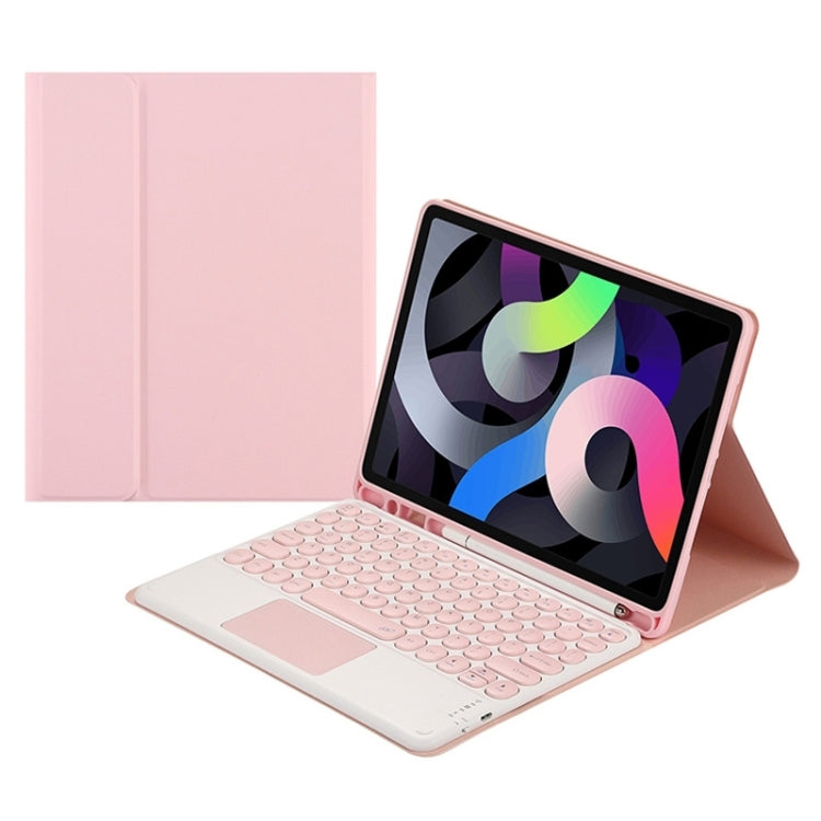 Round Cap Bluetooth Keyboard Leather Case with Pen Slot & Touchpad For Samsung Galaxy Tab A7 10.4 2020(Pink+Pink Keyboard) - Samsung Keyboard by PMC TechLife | Online Shopping South Africa | PMC TechLife