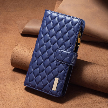 For OPPO Find X5 Lite / Reno7 5G Diamond Lattice Zipper Wallet Leather Flip Phone Case(Blue) - OPPO Cases by PMC Jewellery | Online Shopping South Africa | PMC Jewellery | Buy Now Pay Later Mobicred