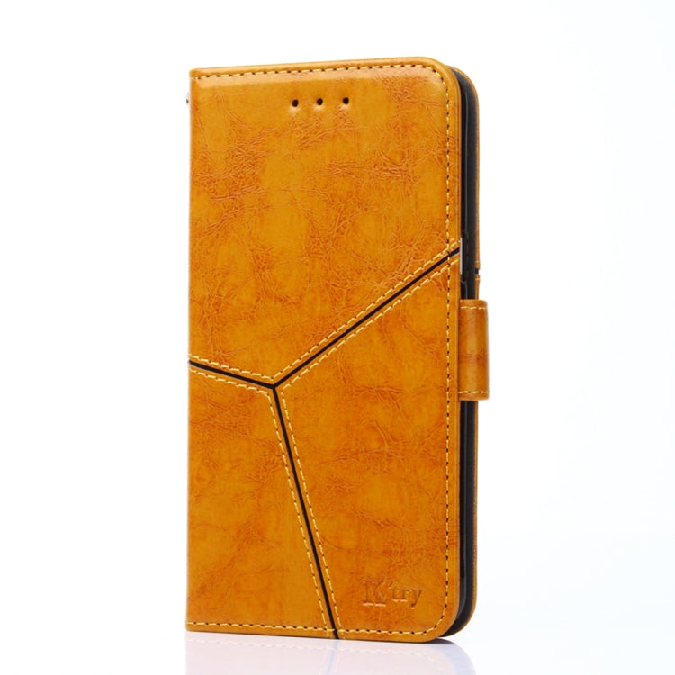 For Blackview A70 Geometric Stitching Horizontal Flip Leather Phone Case(Yellow) - More Brand by PMC Jewellery | Online Shopping South Africa | PMC Jewellery | Buy Now Pay Later Mobicred