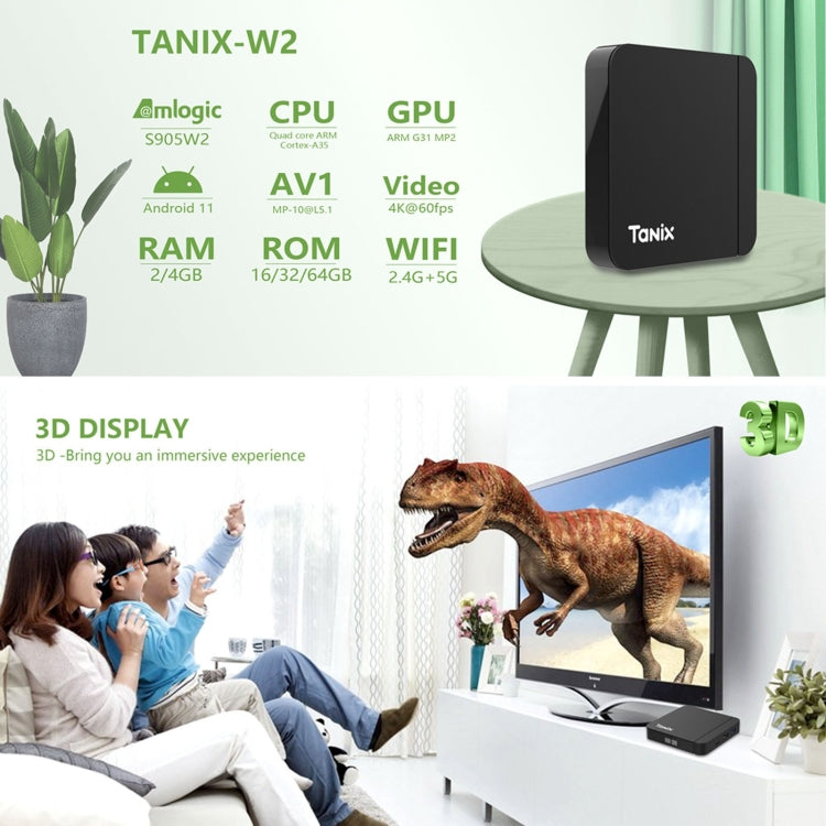 Tanix W2 Amlogic S905 Quad Core Smart TV Set Top Box, RAM:4G+32G With Dual Wifi/BT(AU Plug) - Amlogic S905 by PMC Jewellery | Online Shopping South Africa | PMC Jewellery | Buy Now Pay Later Mobicred