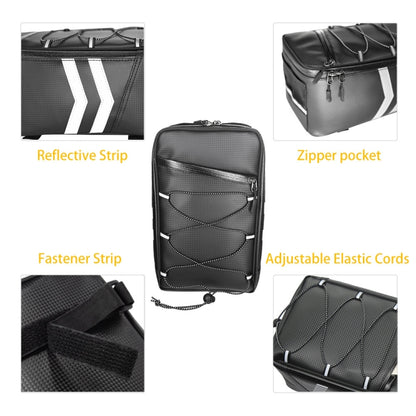 Motorcycle Waterproof PU Leather Rack Rear Carrier Bag, Capacity: 9L with Rain Cover - Bags & Luggages by PMC Jewellery | Online Shopping South Africa | PMC Jewellery | Buy Now Pay Later Mobicred