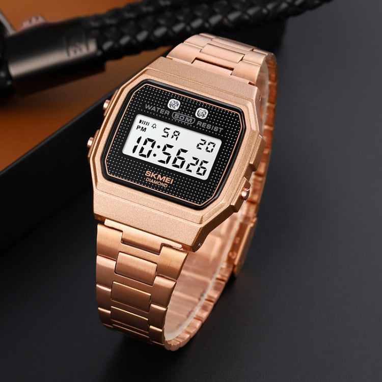 SKMEI 1952 Resin Mirror ABS Case Waterproof Electronic Watch(Silver Steel Belt) - free shipping - PMC TechLife - Order now!