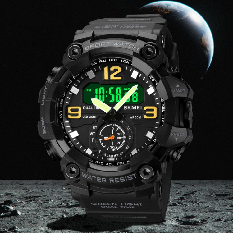 SKMEI 1965 Stainless Steel Buckle PU Strap Waterproof Electronic Watch(Blue Camouflage) - free shipping - PMC TechLife - Order now!