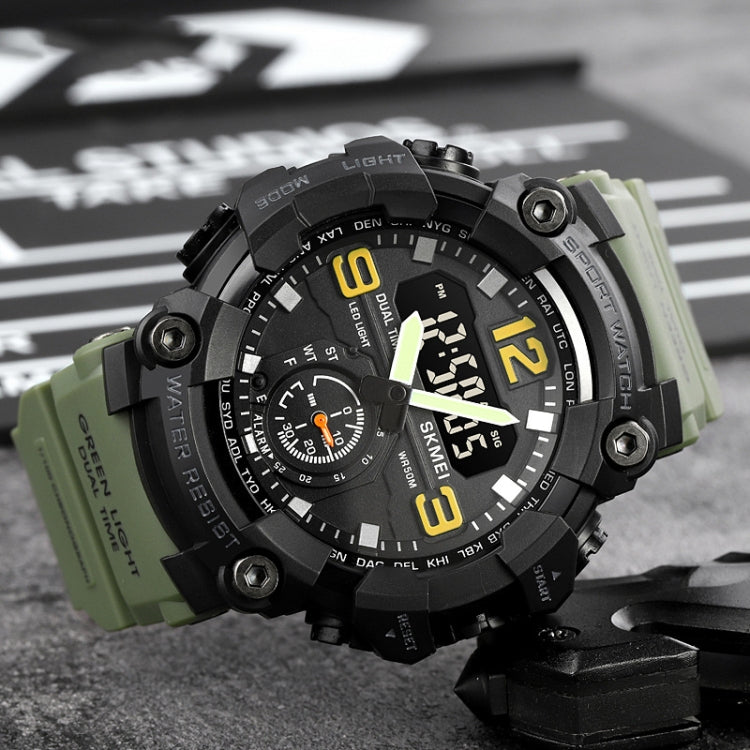 SKMEI 1965 Stainless Steel Buckle PU Strap Waterproof Electronic Watch(Black) - free shipping - PMC TechLife - Order now!
