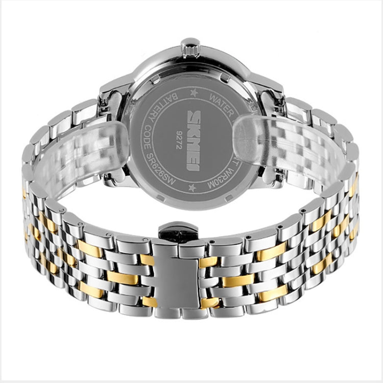 SKMEI 9272 Stainless Steel Buckle Strap Waterproof Quartz Watch Man(Gold and Silver) - free shipping - PMC TechLife - Order now!