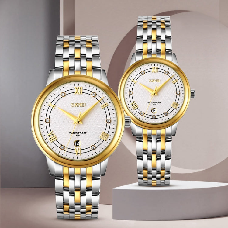 SKMEI 9272 Stainless Steel Buckle Strap Waterproof Quartz Watch Women(Gold and Silver) - free shipping - PMC TechLife - Order now!