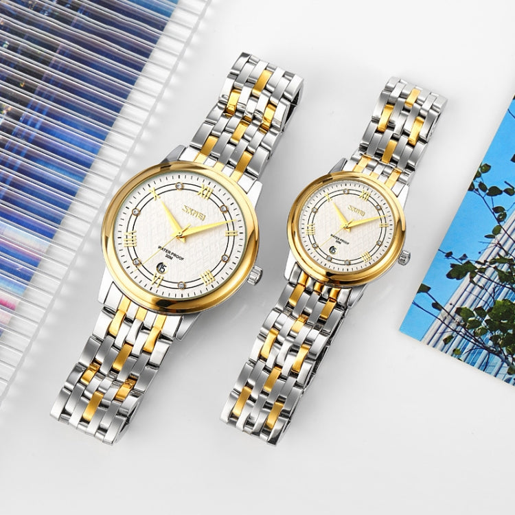 SKMEI 9272 Stainless Steel Buckle Strap Waterproof Quartz Watch Women(Gold and Silver) - free shipping - PMC TechLife - Order now!