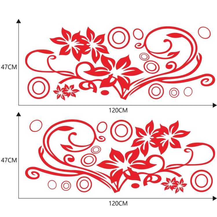 2 PCS/Set D-75 Flower Vine Pattern Car Modified Decorative Sticker(Red) - Decorative Sticker by PMC Jewellery | Online Shopping South Africa | PMC Jewellery | Buy Now Pay Later Mobicred